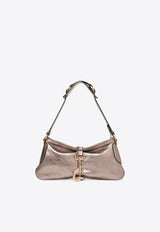 Chloé Kerala 25 Metallized Leather Shoulder Bag Gray CHC25SS743O54074 Shiny Grey