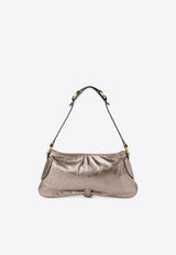 Chloé Kerala 25 Metallized Leather Shoulder Bag Gray CHC25SS743O54074 Shiny Grey