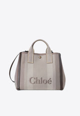 Chloé Raised Logo Canvas Tote Bag Brown CHC25SS910O6524X Kohl Brown