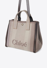 Chloé Raised Logo Canvas Tote Bag Brown CHC25SS910O6524X Kohl Brown