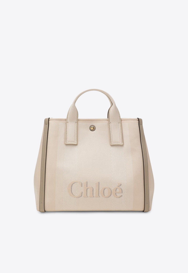 Chloé Carry Canvas Logo Tote Bag Beige CHC25SS910O65/R_CHLOE-26Y