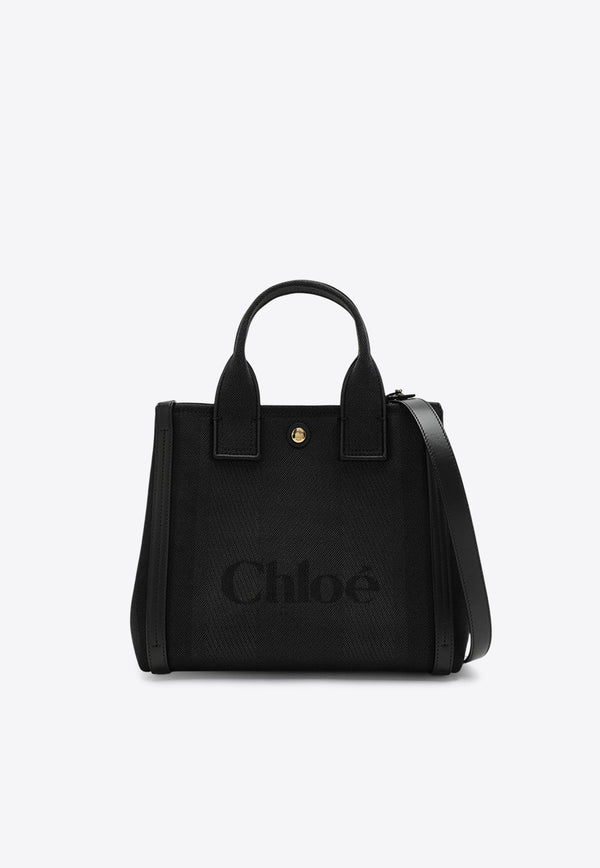 Chloé Small Carry Canvas Shoulder Bag Black CHC25SS911O65/R_CHLOE-001