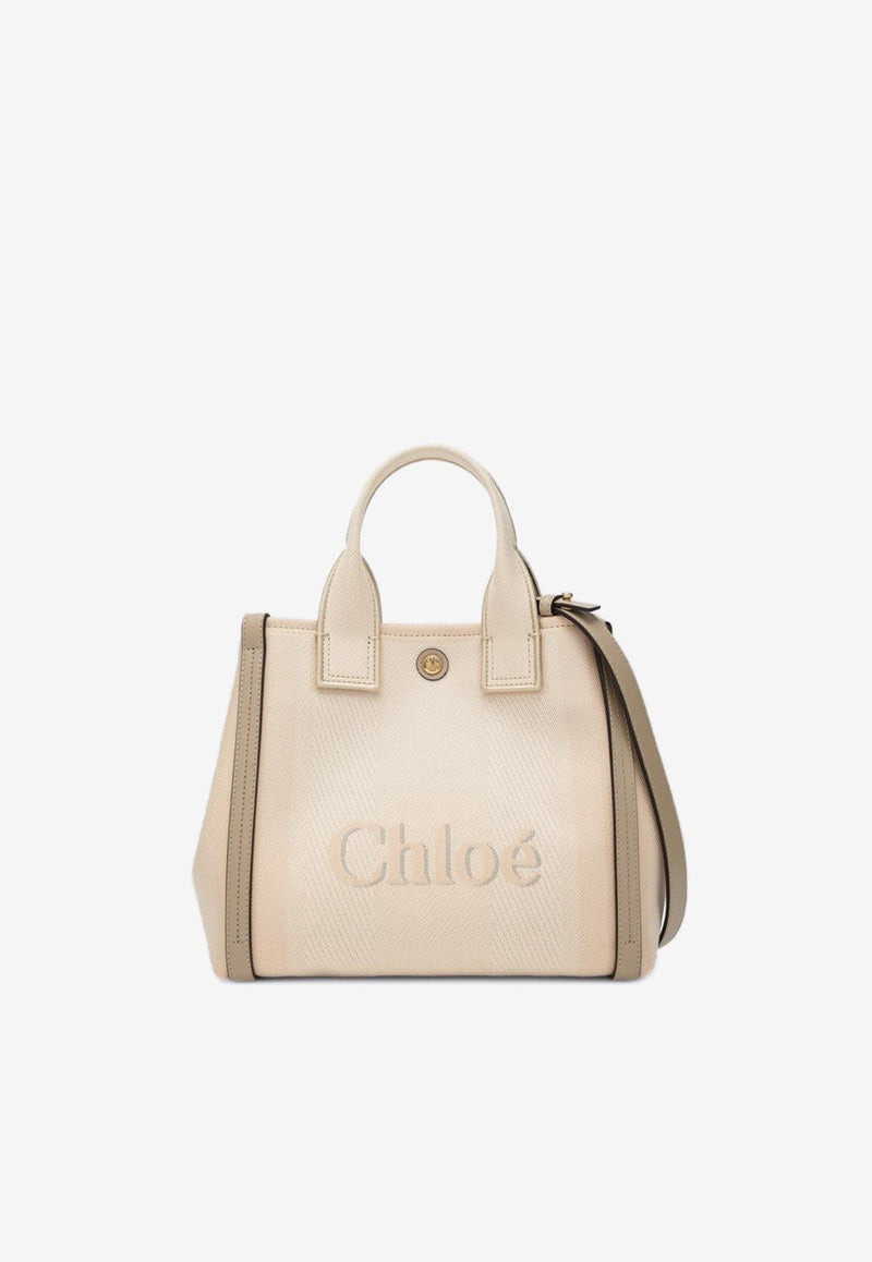 Chloé Small Carry Canvas Tote Bag Beige CHC25SS911O65/R_CHLOE-26Y