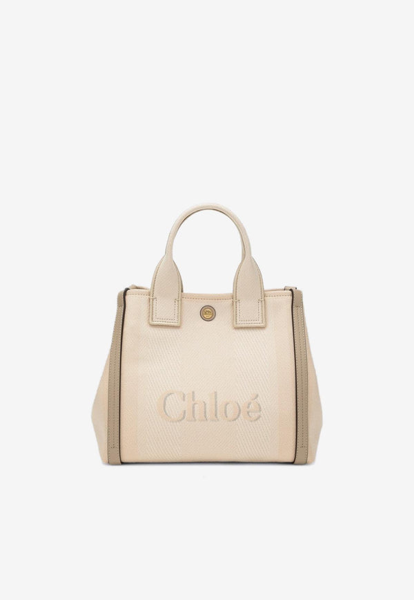 Chloé Small Carry Canvas Tote Bag Beige CHC25SS911O65/R_CHLOE-26Y