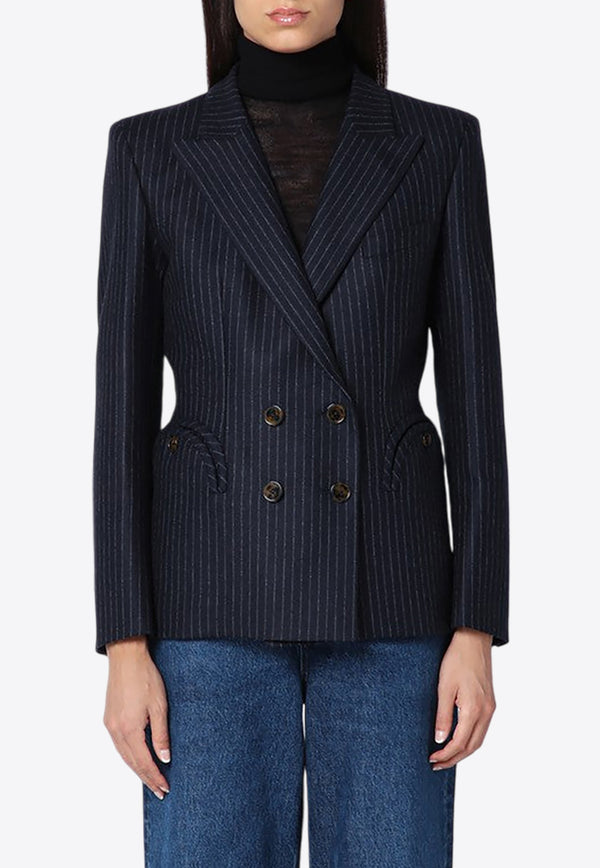 Blazé Milano Charmer Wool and Cashmere Pinstripe Blazer Navy CHD03LDM/P_BLAZE-0001