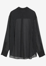 The Frankie Shop Peri Semi-Sheer Striped Shirt Black CHFS21094PL/R_THE-811
