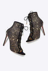Aquazzura Chantilly  105 Mesh Ankle Boots CHNHIGB0-LFS-000 Black
