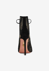 Aquazzura Chantilly  105 Mesh Ankle Boots CHNHIGB0-LFS000 BLACK