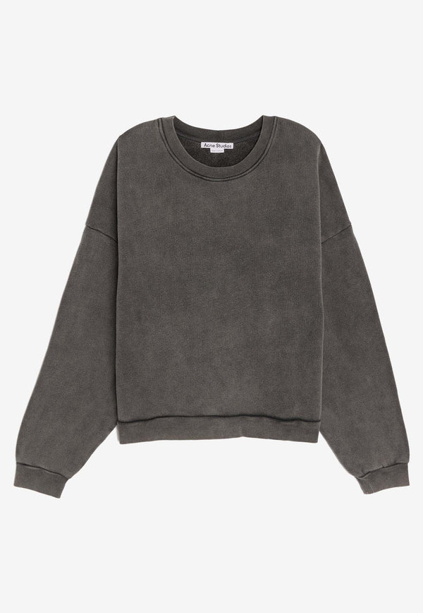 Acne Studios Washed-Effect Crewneck Sweatshirt Gray CI0137_000_BM0