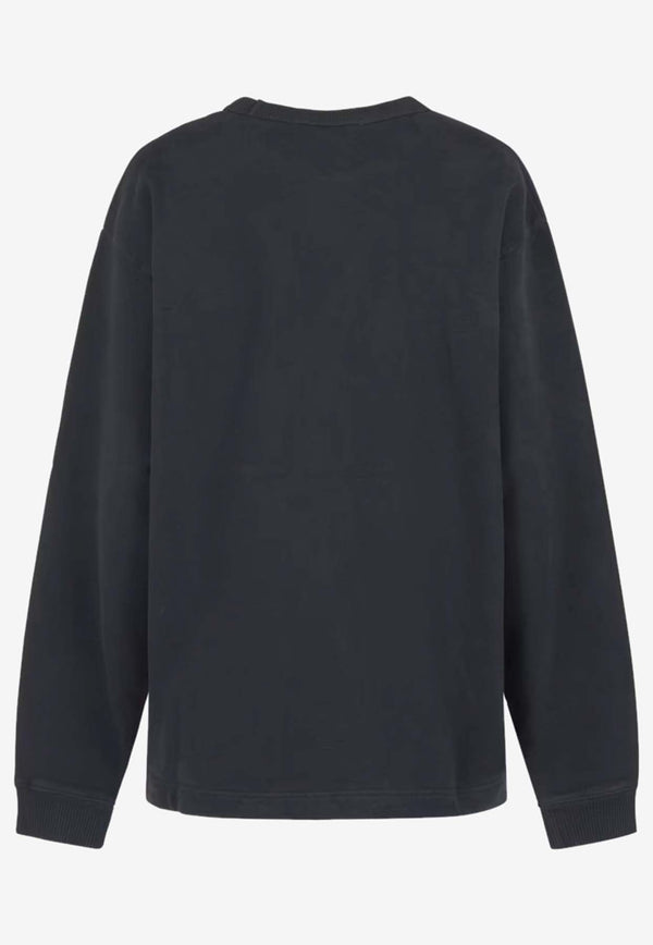 Acne Studios Washed-Effect Logo Sweatshirt Black CI0169_000_900