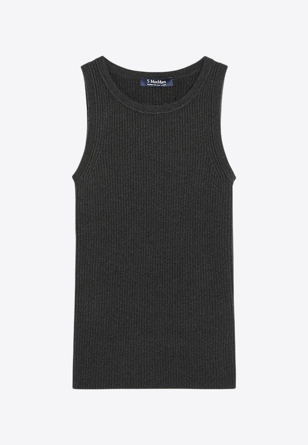 S Max Mara Cipro Ribbed Tank Top Dark Green CIPROWO/R_MAXS-008