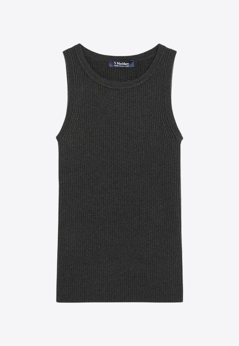 S Max Mara Cipro Ribbed Tank Top Dark Green CIPROWO/R_MAXS-008