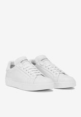 Dolce & Gabbana Portofino Leather Low-Top Sneakers CK1544 A1065 80001 White