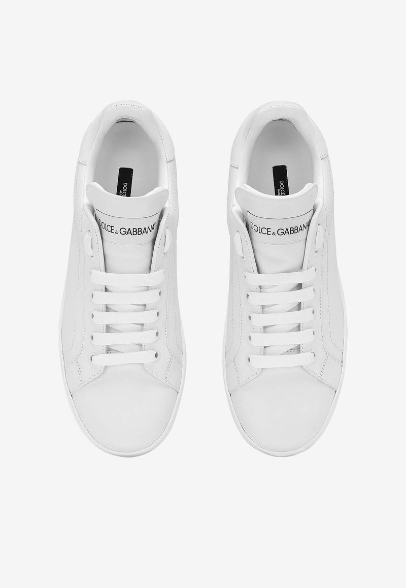 Dolce & Gabbana Portofino Leather Low-Top Sneakers CK1544 A1065 80001 White