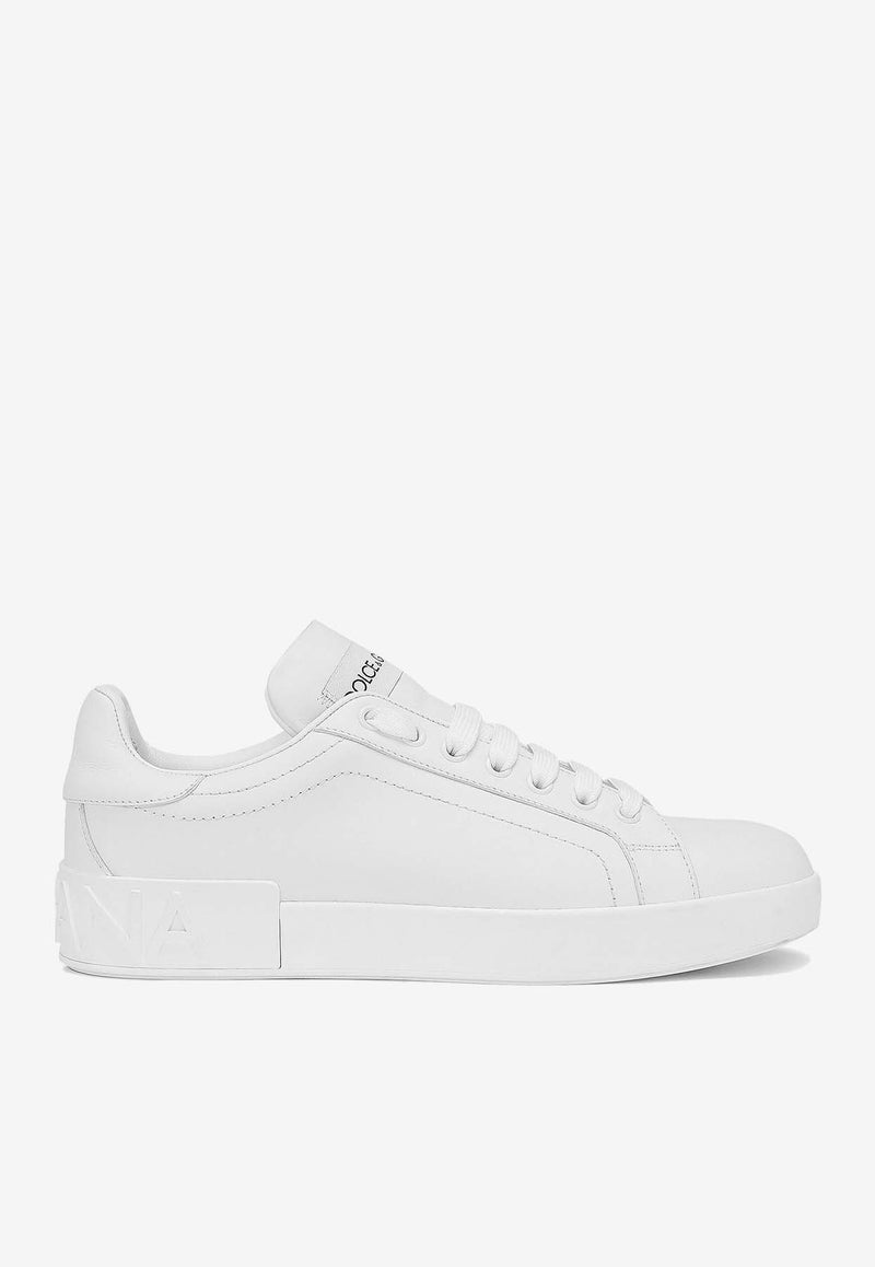 Dolce & Gabbana Portofino Leather Low-Top Sneakers CK1544 A1065 80001 White