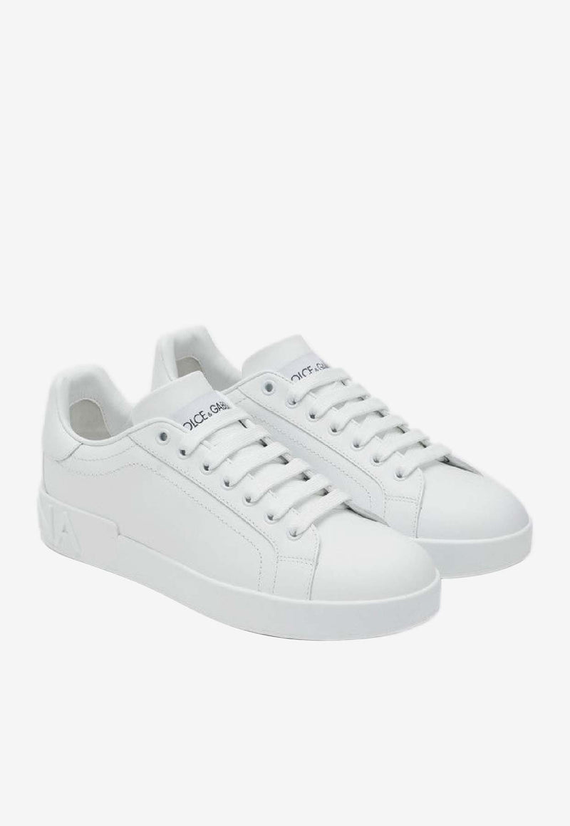 Dolce & Gabbana Portofino Leather Low-Top Sneakers White CK1544A1065/S_DOLCE-80001