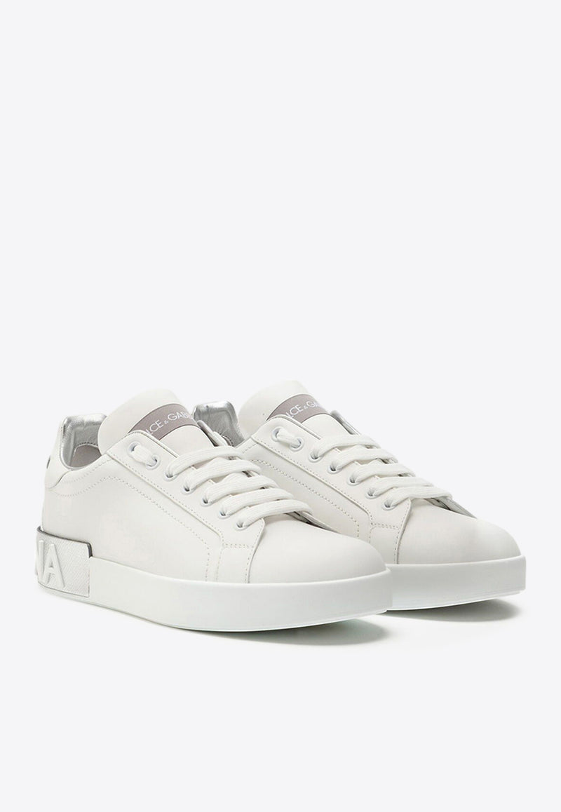 Dolce & Gabbana Portofino Leather Low-Top Sneakers White CK1544 AX615 80998