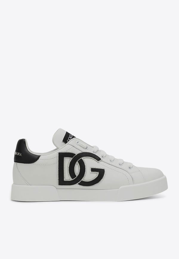 Dolce & Gabbana Portofino DG Logo Leather Sneakers White CK1545AC330/P_DOLCE-89697