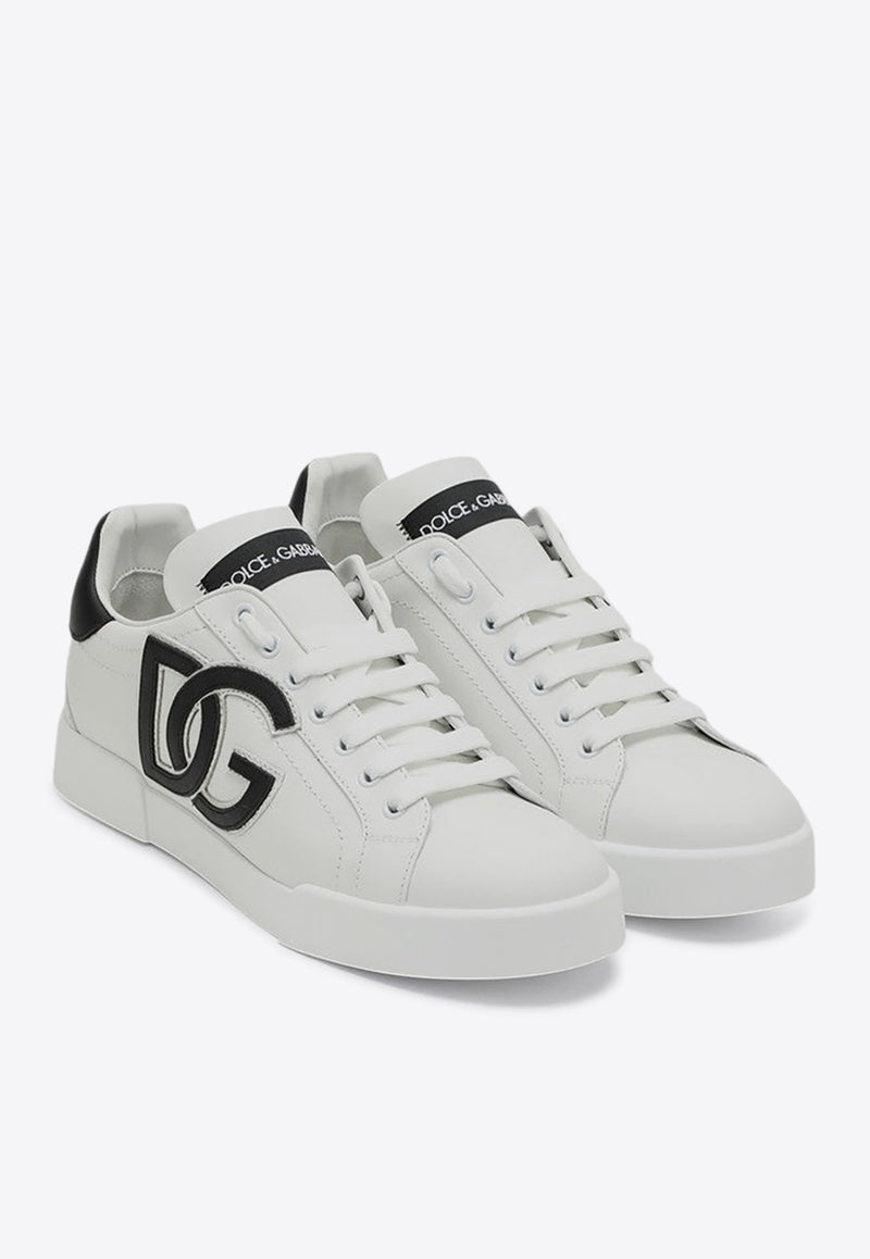 Dolce & Gabbana Portofino DG Logo Leather Sneakers White CK1545AC330/P_DOLCE-89697