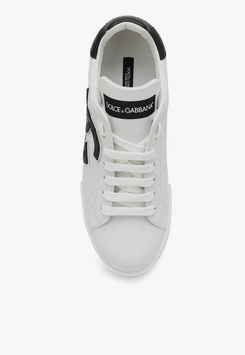 Dolce & Gabbana Portofino DG Logo Leather Sneakers White CK1545AC330/P_DOLCE-89697