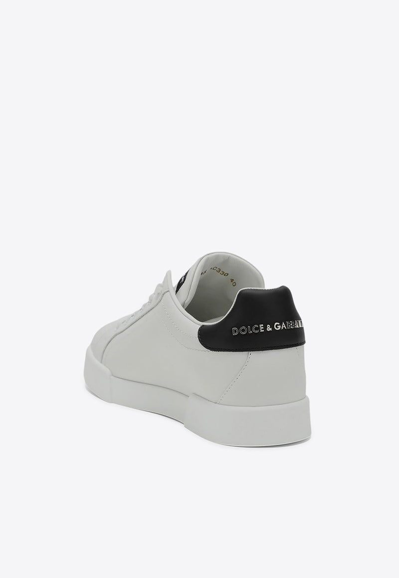 Dolce & Gabbana Portofino DG Logo Leather Sneakers White CK1545AC330/P_DOLCE-89697