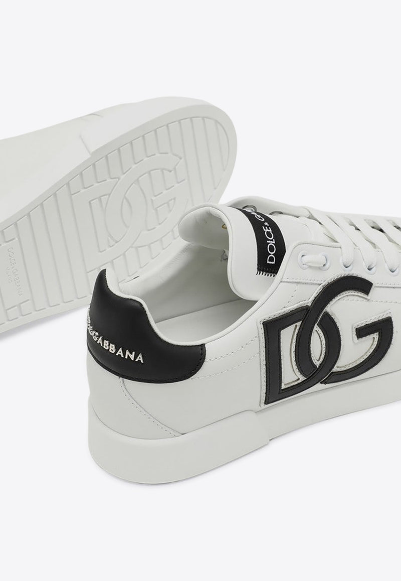 Dolce & Gabbana Portofino DG Logo Leather Sneakers White CK1545AC330/P_DOLCE-89697