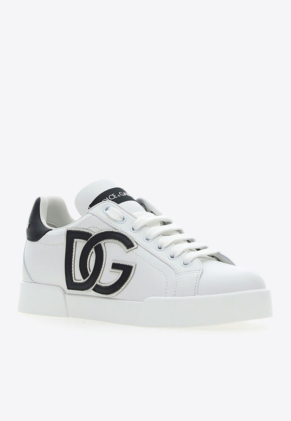 Dolce & Gabbana Portofino Leather Low-Top Sneakers White CK1545_AC330_89697