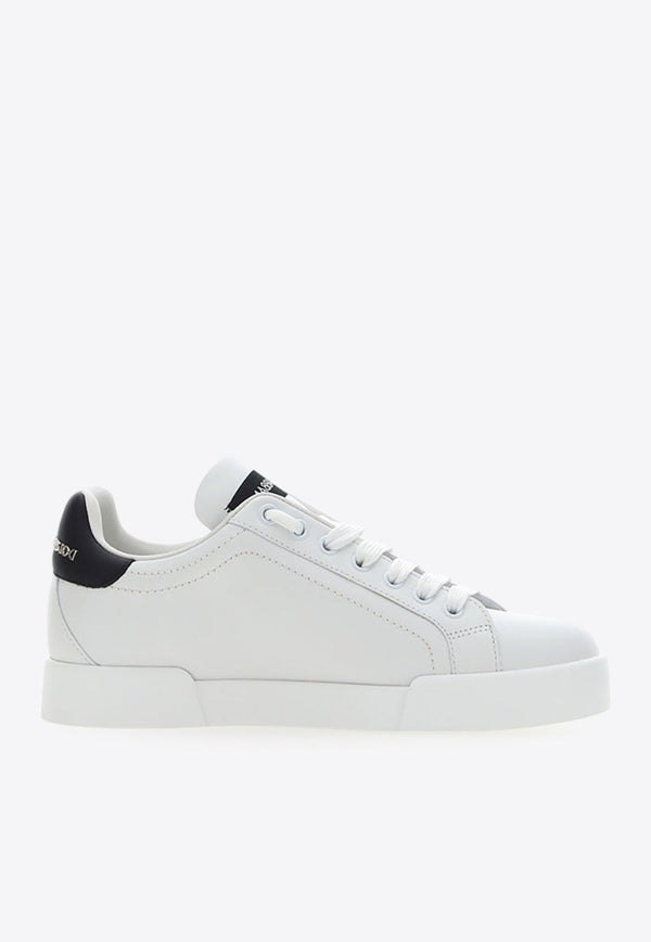 Dolce & Gabbana Portofino Leather Low-Top Sneakers White CK1545_AC330_89697