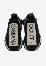 Dolce & Gabbana Sorrento Melt Low-Top Sneakers with Crystals Black CK1644 AZ144 8S574
