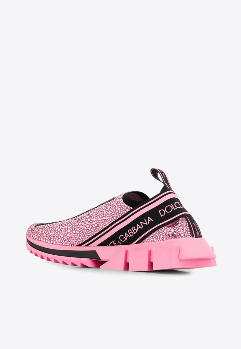 Dolce & Gabbana Sorrento Melt Low-Top Sneakers with Crystals Pink CK1644 AZ284 8B400