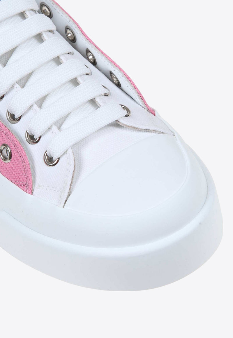 Dolce & Gabbana  Portofino Low-Top Canvas Sneakers Pink CK1834 AO853 8Z026