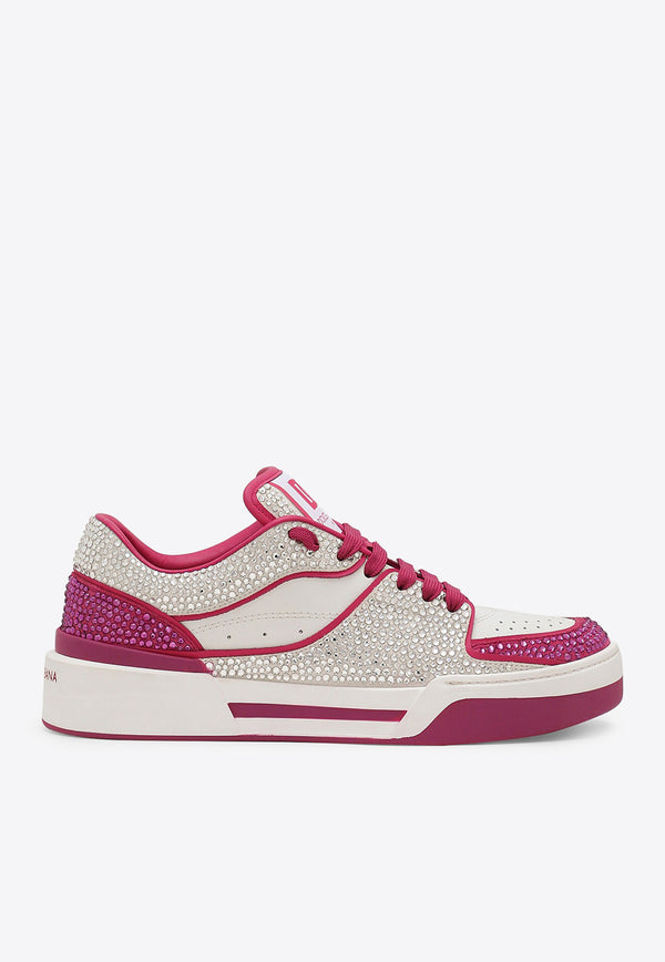 Dolce & Gabbana New Roma Embellished Low-Top Sneakers Fuchsia CK2036 AM803 8K084