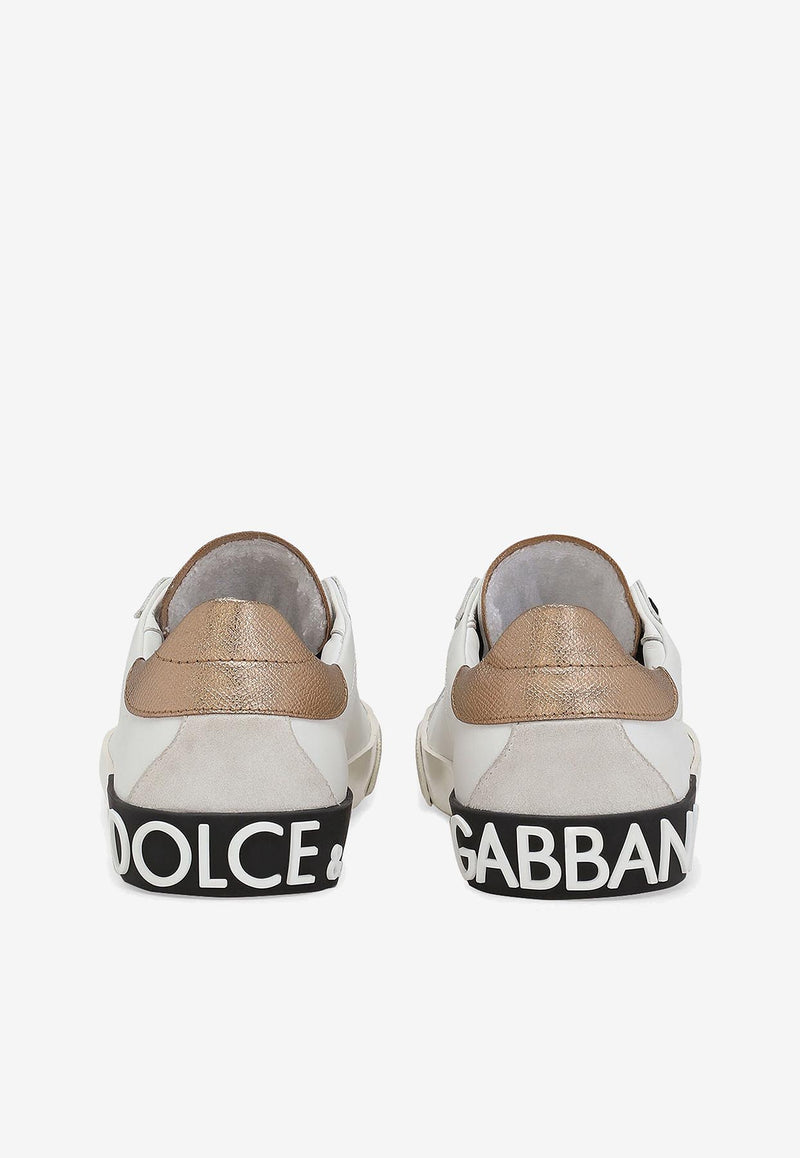 Dolce & Gabbana Portofino Vintage Calf Leather Sneakers White CK2203 AM780 89662
