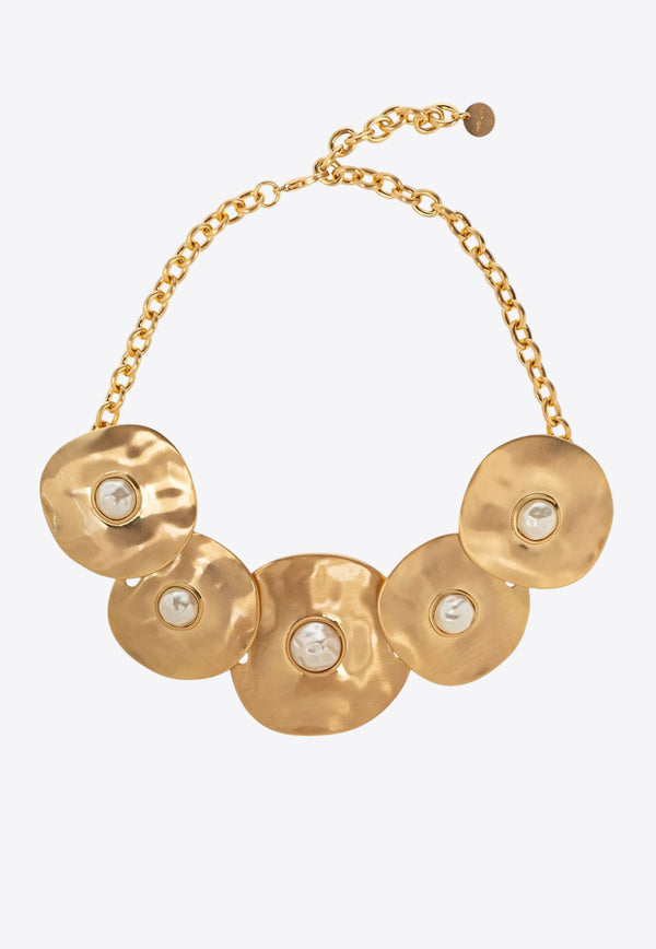 Cult Gaia Noely Brass Discs Choker Gold CK3504NV1259_MULTI COLO