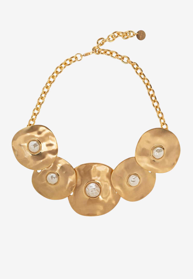 Cult Gaia Noely Brass Discs Choker Gold CK3504NV1259_MULTI COLO