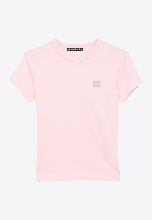 Acne Studios Face Logo Patch Crewneck T-shirt Pink CL0203CO/O_ACNE-AD4