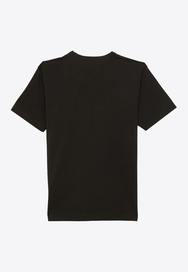Acne Studios Face Logo Patch Crewneck T-shirt Black CL0205CO/O_ACNE-900