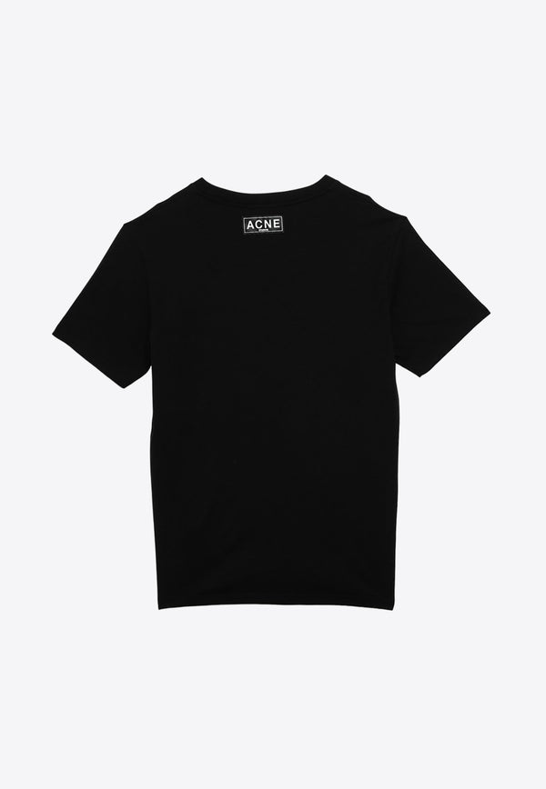 Acne Studios Logo Print Crewneck T-shirt Black CL0265CO/O_ACNE-900