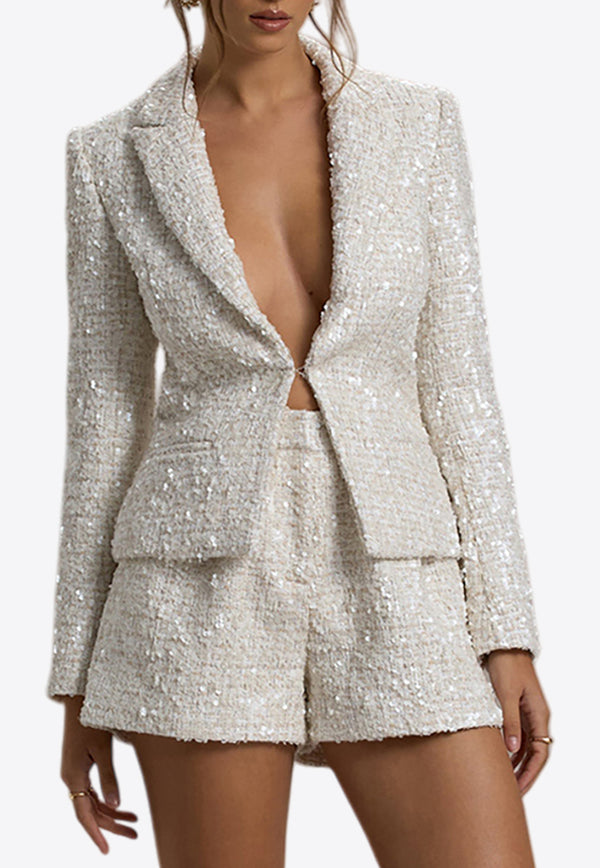 Club L London Marena Sequined Tailored Blazer CL134874028CREAM