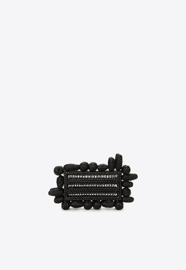 Cult Gaia Akira Beaded Rattan Clutch Black CL3715RT1235_BLACK
