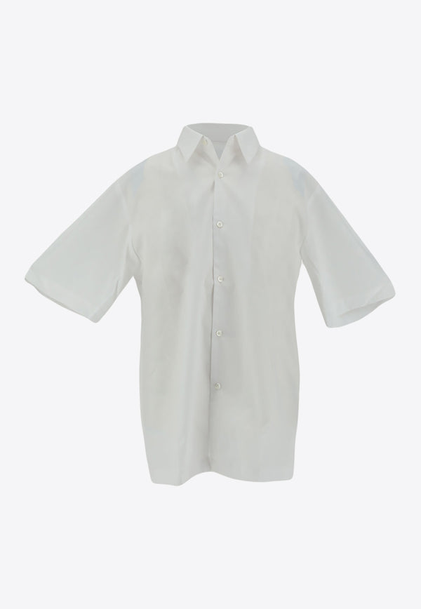 Dries Van Noten Clasen Logo Embroidered Shirt White CLASEN020708_8329_001