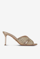 Aquazzura Lover 75 Crystal-Embellished Mules CLRMIDM0-NWSLCO LIGHT COPPER