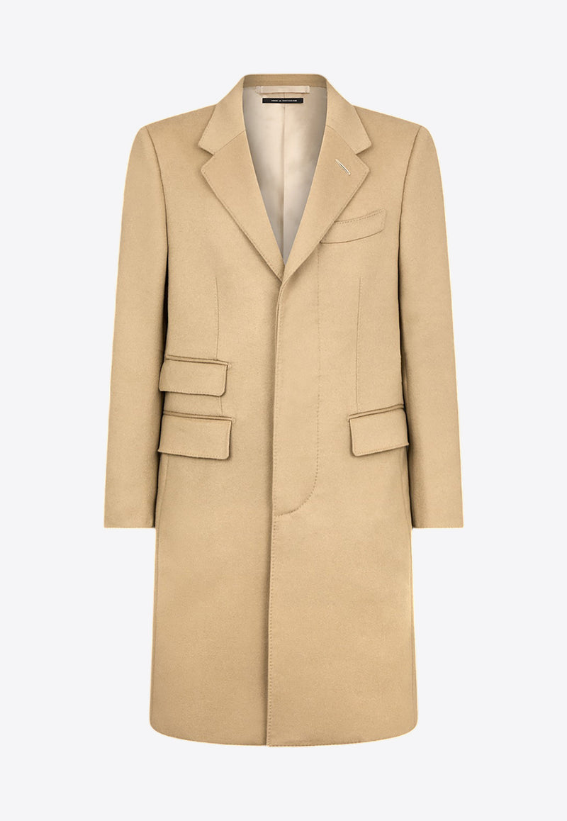 Tom Ford Wool Cashmere Single-Breasted Coat CLTN12-WHS09 JB112 Beige