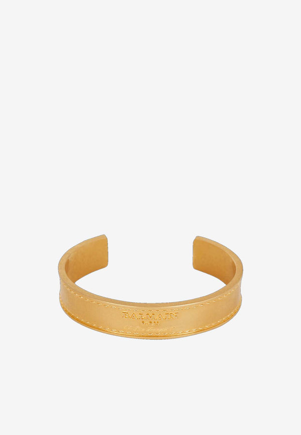 Balmain Logo Engraved Tubular Bracelet Gold CN1XH289MLTNGOLD