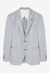 Lardini Wool and Cashmere Single-Breasted Blazer Gray CN528AE_GREY