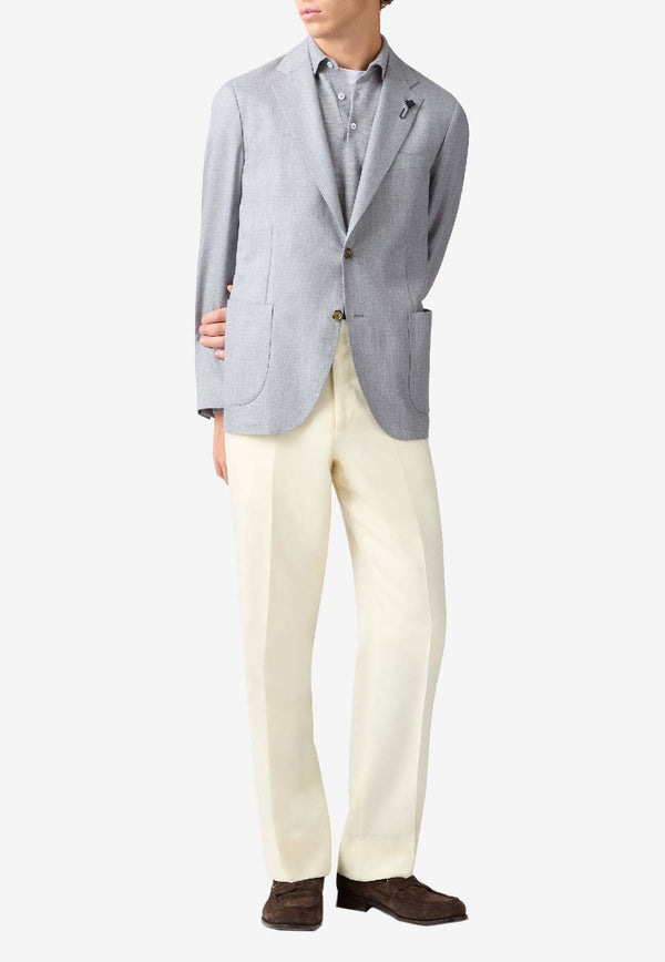 Lardini Wool and Cashmere Single-Breasted Blazer Gray CN528AE_GREY