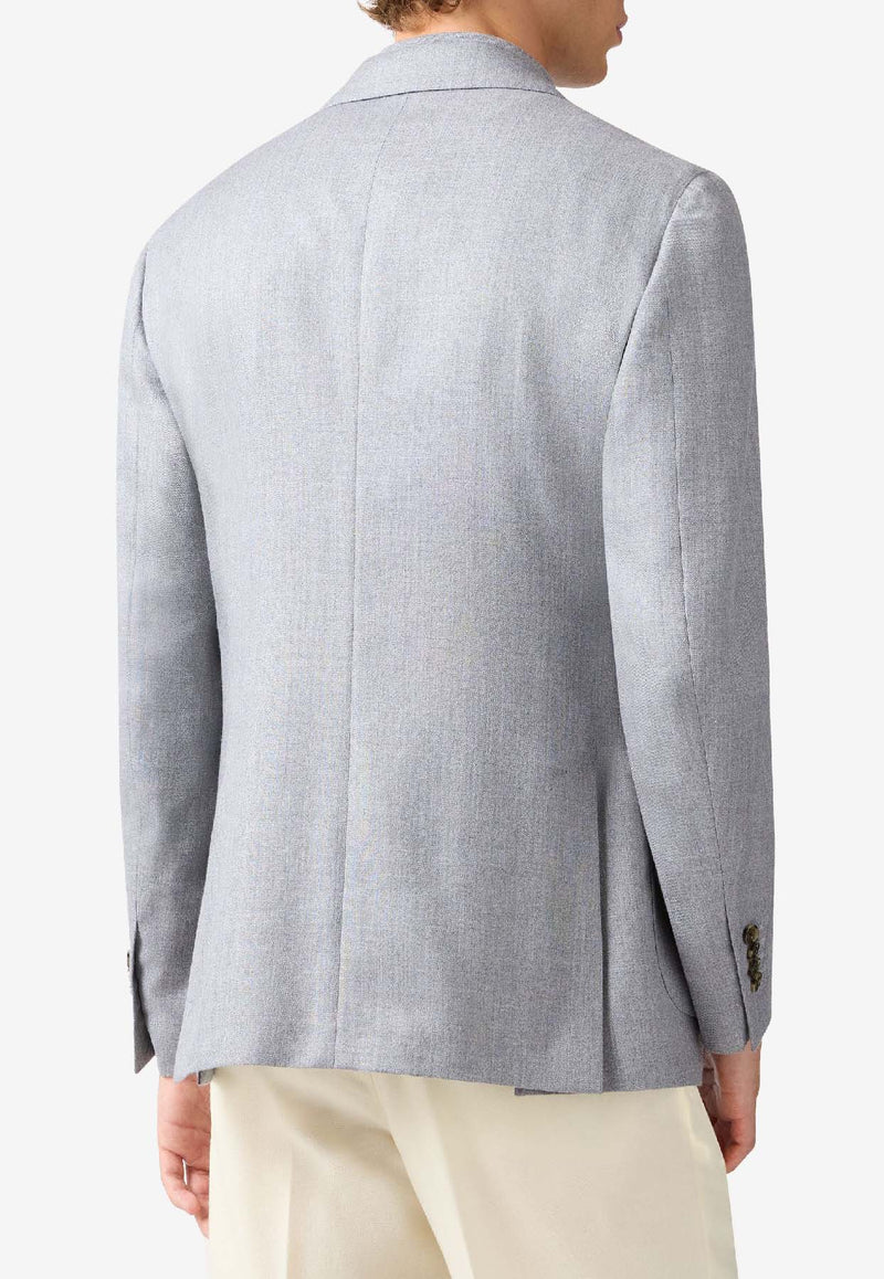 Lardini Wool and Cashmere Single-Breasted Blazer Gray CN528AE_GREY