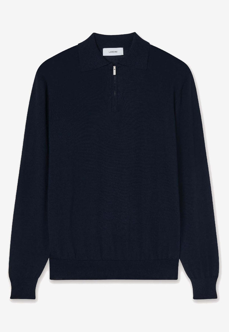 Lardini Half-Zip Polo T-shirt Navy CNLPML60_NAVY