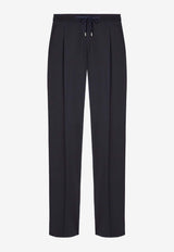 Lardini Wool Tailored Pants with Pleats Navy CNMIAMI_NAVY