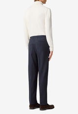 Lardini Wool Tailored Pants with Pleats Navy CNMIAMI_NAVY